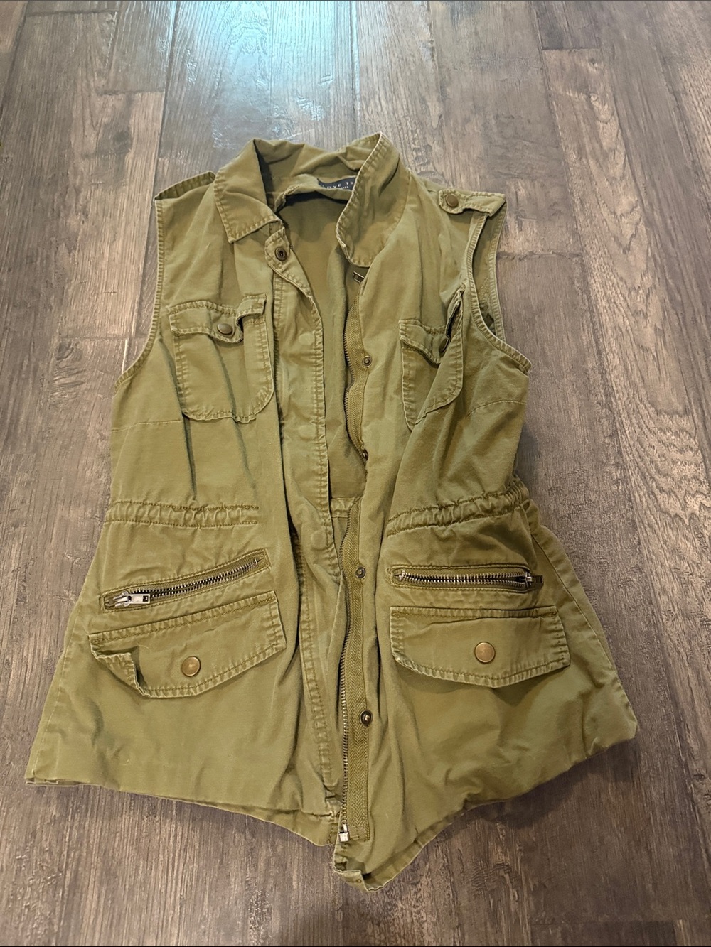 Love Tree Olive Green Utility Sleeveless Vest